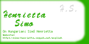 henrietta simo business card
